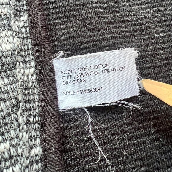 Club Monaco Size M Gray & Black Kiki Boucle Knit Draped Open Cardigan Sweater - Picture 4 of 16